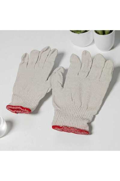 nat White wool and cotton gloves used to prevent scratches on the hands and p...