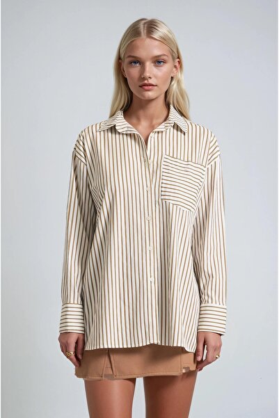 Lijuri Striped Oversize Pocket Detailed Shirt 3495