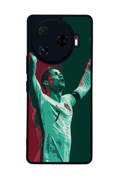TECNO Camon 30 Pro Uyumlu Cristiano Ronaldo Tasarımlı Glossy Mat Siyah Siliko...