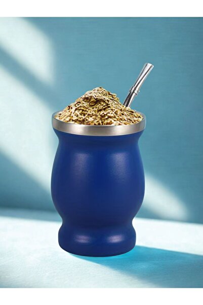 Ybera Mate Çayı Yerba Mate Çayı için Mavi Mate Kupası ve Bombilla Seti