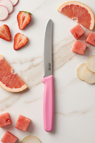 Cavit İnox Sebze Bıçağı Dişli Domates Bıçağı Pembe