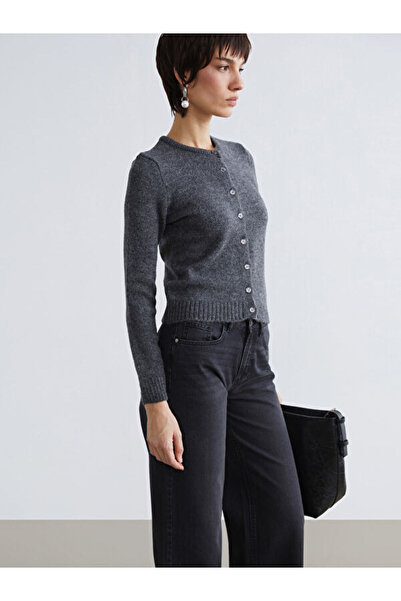 LC Waikiki Rmz Gi̇yi̇m Farkiyla Zero Roba Collar Women's Knitwear Cardigan