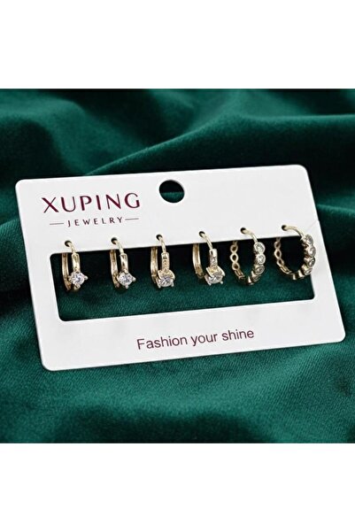 DİAVENTA TAKI VE AKSESUAR Gold Küpe Set Yetişkin Kadın/Çocuk çelik kararmaz t...