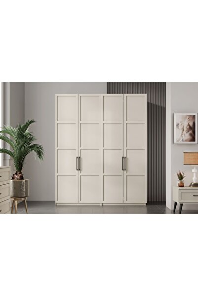 Doressa Home Pita Beige 4 Kapılı Gardırop