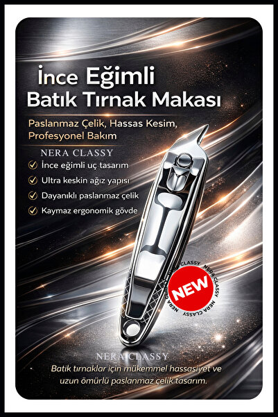 Nera Classy Solingen Batık Tırnak Makası, İnce Eğimli Tırnak Makası