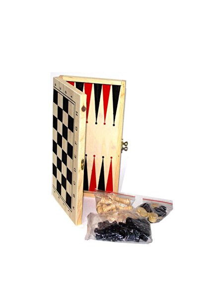ZS DEMİR Wooden Backgammon Chess Hobby Game Set