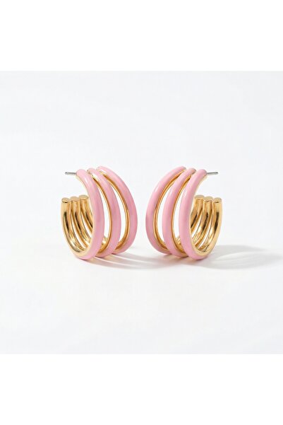 AccessoriesCınCık Steel Earrings Gold Color 3-Piece Look Women's Earrings