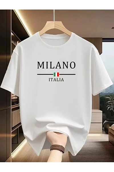 İnazuma Outdoors Unisex Oversize Printed Cotton Crew Neck Short Sleeve White ...