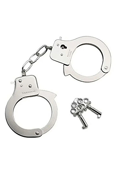 GENERAL Metal handcuffs with a silver key