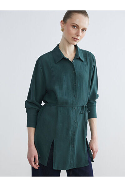 LC Waikiki Rmz Gi̇yi̇m Farkiyla Textured Krinkle Women's Shirt Tunic