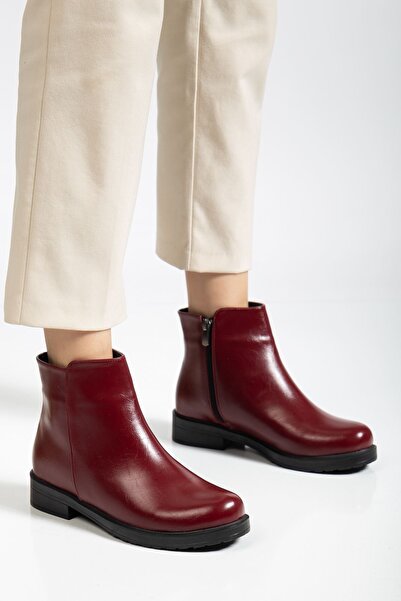 Zerenyus Exi̇n-165-204 Premium Burgundy Yanki Daily Women's Boots