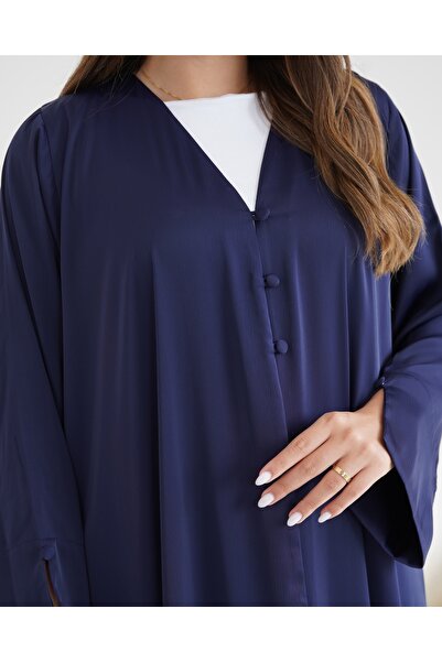 lune Premium Abaya with Matching Scarf, fabric-covered buttons