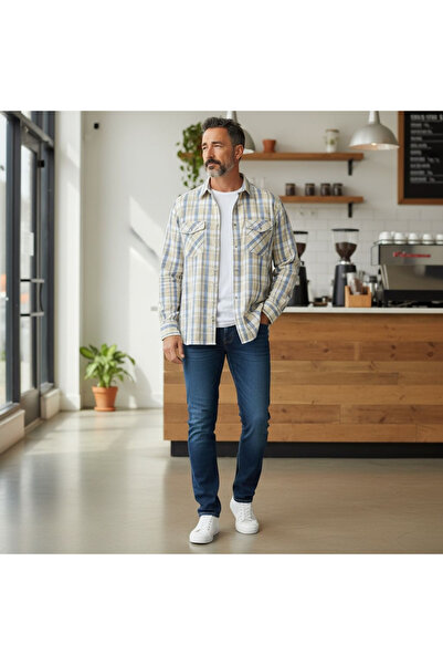 EREN STYLE Classic Cotton Long Sleeve Shirt with Double Pockets (Regular Fit)