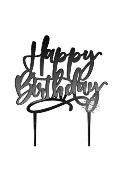 Decoratiuni Dulci Cake topper Happy birthday cursive - Black