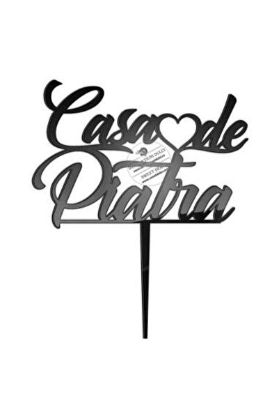 Decoratiuni Dulci Топер за торта Casa de piatra - Negru