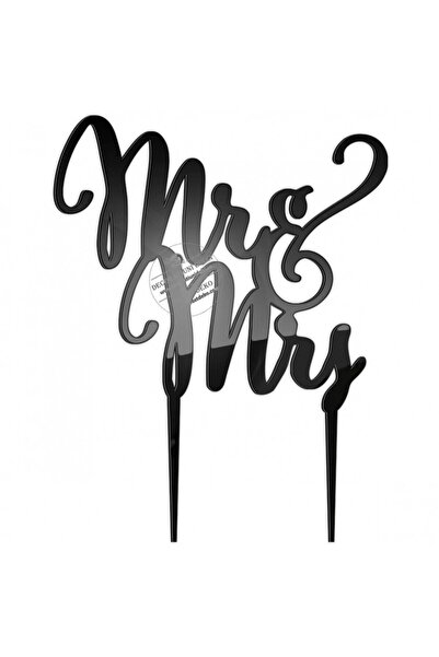 Decoratiuni Dulci Topper plexi text mr&mrs - Negru