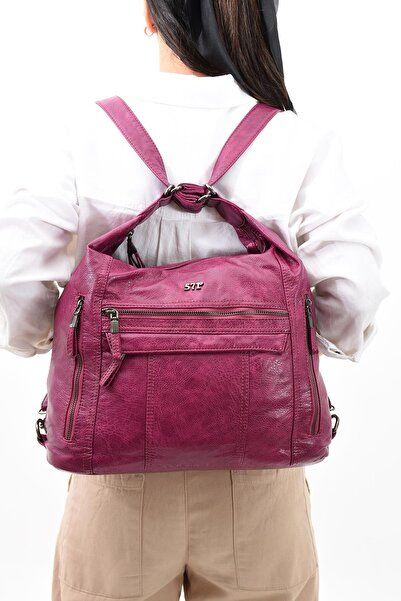 571 Collections Çanta Geantă de umăr din piele artificială moale, țesută, mov