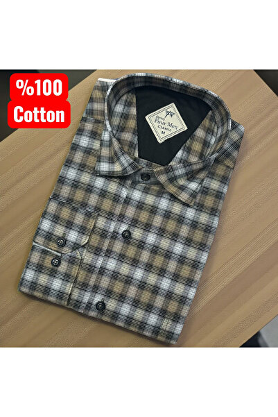 EREN STYLE Cotton Long Sleeve Single Pocket Shirt (Regular Fit)