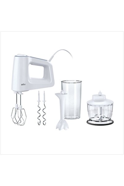 Braun Mixer de mana MultiMix 3 HM3135WH, 500 W, 5 viteze + Turbo, Tehnologie ...