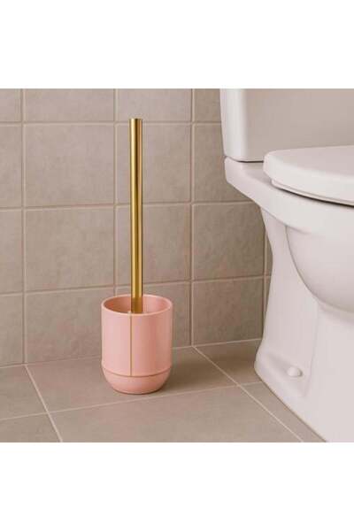 Generic Bathroom Mat with Golden Handle and Pink Ceramic Holder