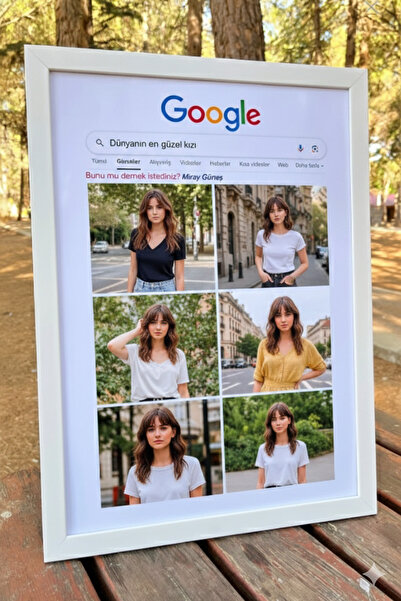 TAVİLOĞLU FOTOĞRAF Kişiye Özel Google Tasarımlı Fotoğraf baskısı – Sevgiliye Hediye 13x18 Çerçeve dahil
