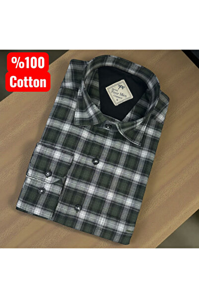 EREN STYLE Βαμβακερό μακρυμάνικο πουκάμισο με μία τσέπη (Κανονική εφαρμογή)