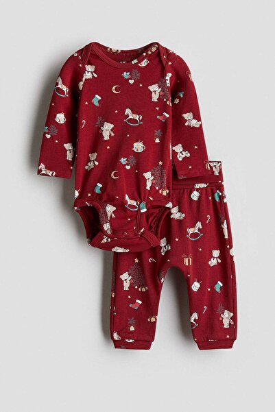 H&M طقم قطني مكون من قطعتين