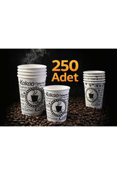cupzone 250 Adet Karton Bardak | Tek Kullanımlık Sıcak & Soğuk İçecek Bardağı
