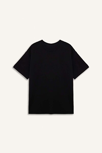 DeFacto Oversized Wide Fit Crew Neck Modal Short Sleeve T-Shirt D7127Ax25Sp