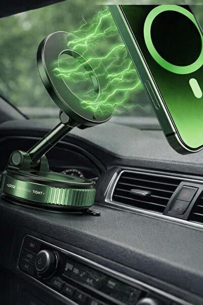 KTR TECH 360 Dönebilen Ayarlanabilir Araç İçi Kullanılabilen Vakumlu K007 Magsafe Telefon Tutucu ktr