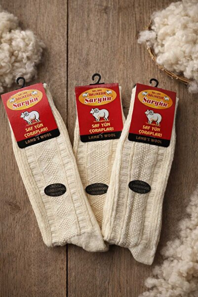 Valmira Erkek Kışlık Dikişsiz Yün Lambswool Soket Çorap - 3 Çift