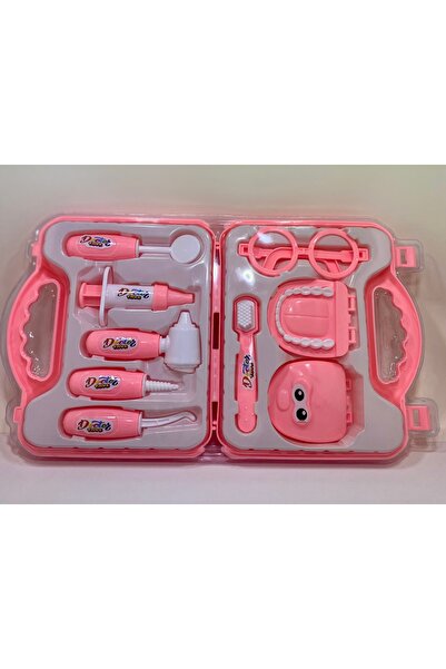 DF ToyShop PEMBE ÇANTALI DİŞ DOKTOR SETİ