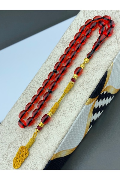 Tesbih Store سبحة من حجر العنبر الناري بتصميم شرابة كازاز، سبحة هدية