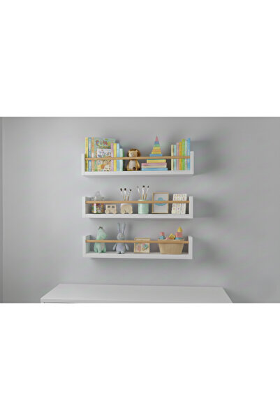 EGN WOODS منظم غرفة الأطفال 70x9x 3 قطع من MDF، مجموعة تعليمية لغرفة الأطفال ...