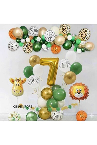 ÇITIPITISTORE Σετ μπαλονιών με αριθμούς για γενέθλια με θέμα το σαφάρι