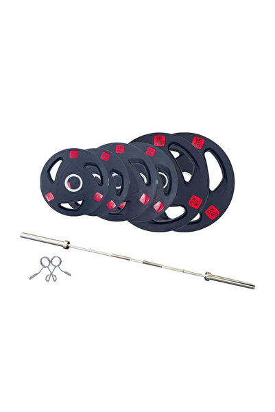 Generic Olympic Barbell and Weights Set 75 Kg, 6 ft Chrome Steel Bar 15 Kg, 2...