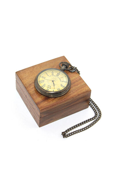 TTT Wooden Boxed Brass Chain Clock Model 2