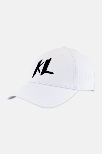 Karl Lagerfeld Men Embroidered Logo Adjustable Baseball Cap, White