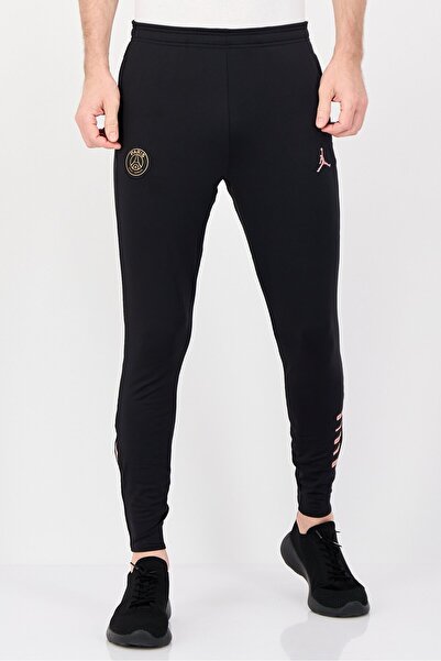 Nike بنطال رياضي رجالي ضيق بشعار مطرز، أسود