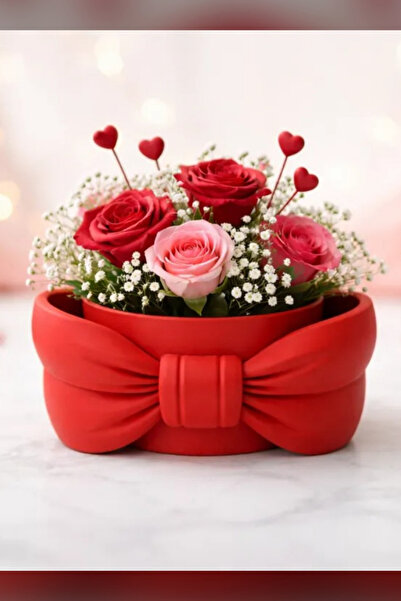 Genç 3D Bol cu flori cu design romantic cu inimă și fundă |   Estetic Decorat...