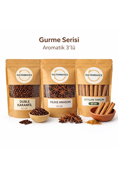 sultanbahçe Aromatik Baharat Seti 3’lü – Karanfil 50 g + Yıldız Anason 50 g +...