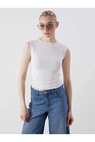 LC Waikiki بلوزة أوزماركا من الموسم الجديد ذات ياقة دائرية وملمس مميز