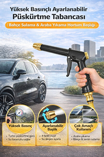 Hane Dostu Yüksek Basınçlı Ayarlanabilir Püskürtme Tabancası | Bahçe Sulama &...