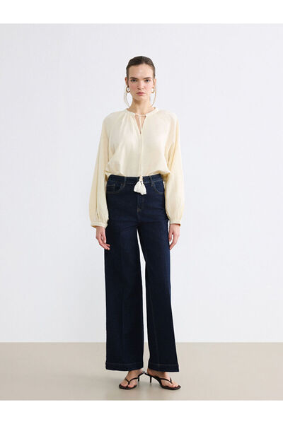 LC Waikiki RMZ GİYİM FARKIYLA بنطلون جينز نسائي واسع الساق