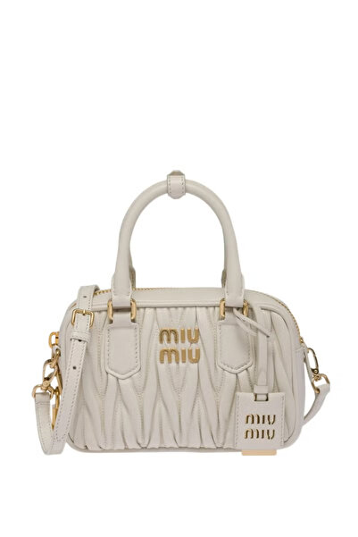 MİUAST MIU MIU Arcadie Quilted nappa leather bag Top Handbag Shoulder With Cr...