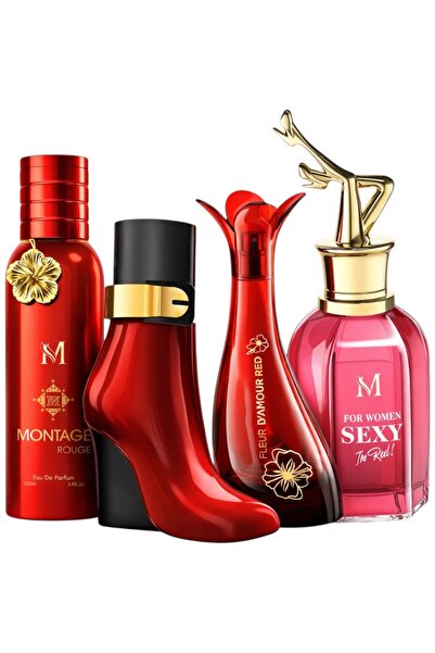Montage Brands Подаръчен комплект дамски парфюми Red Collection 4x100 мл