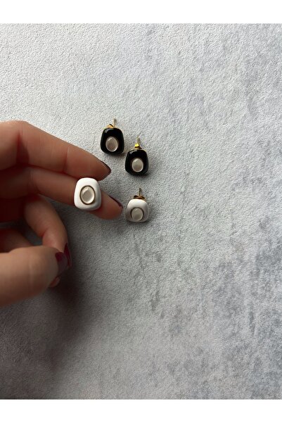 mitico jewellery Black & White Double Earrings