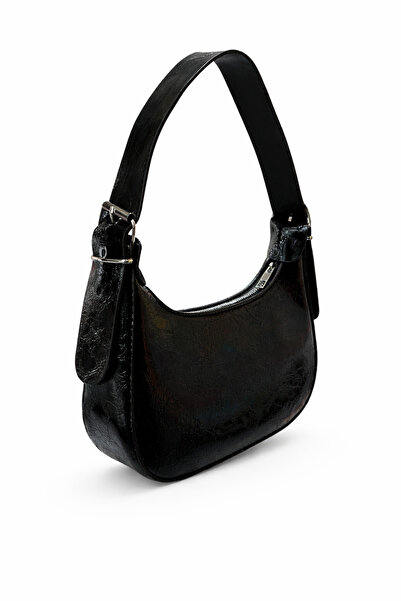 Ayhan Kundura Patent Leather Baguette Women's Bag with Belt