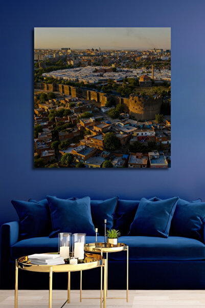 Teona Ahşap Tarihi Diyarbakır Surları Yağlı Boya Görünümlü Ahşap Dekoratif Ta...