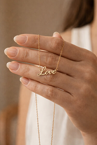 Soleildor 925 ayar Orijinal Gümüş kişiye özel Kelime Love Amour Forever Sevgi...